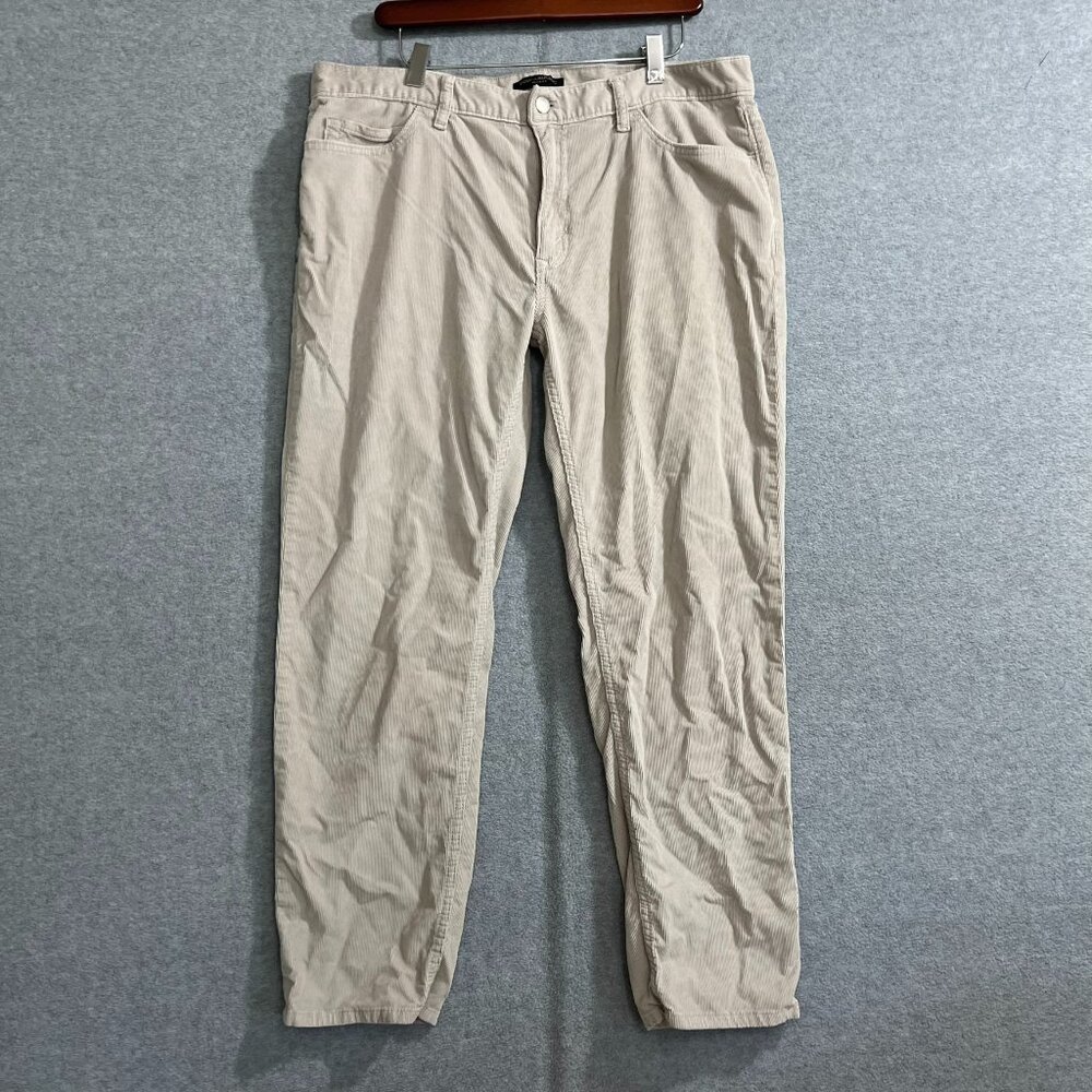 Banana Republic Slim Fit Travelers Beige Corduroy Pants Mens 36x30